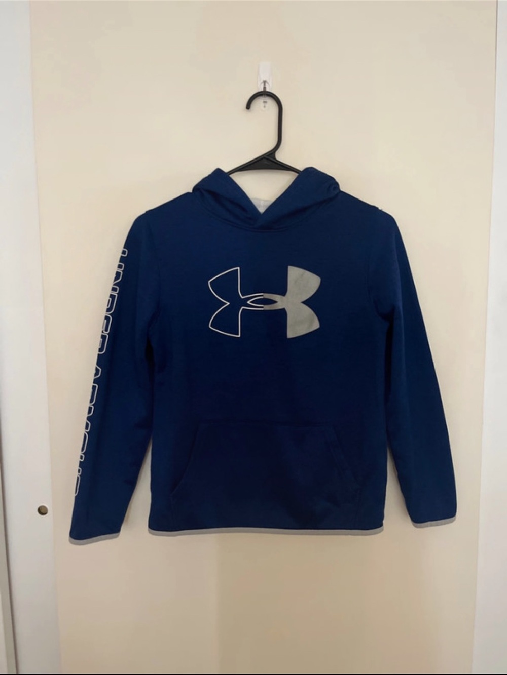Under Armour Boys' Royal Blue Hoodie with Silver Logo